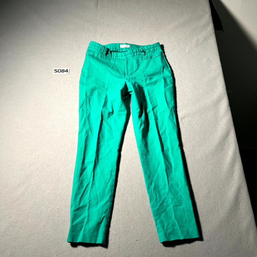 Calvin Klein Dress Pants Womens 31 Green Straight Leg Formal Business Oxford